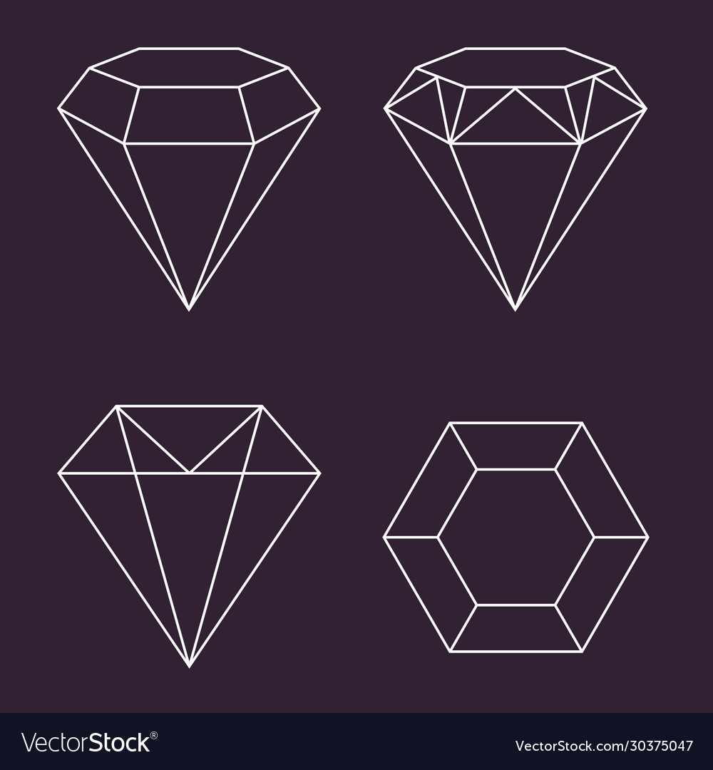 Design gemstone icon on dark background