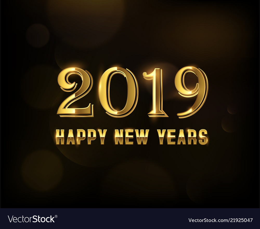 Golden Number New Year 2019 Templates Royalty Free Vector Golden Number New Year 2019 Templates Vector Image