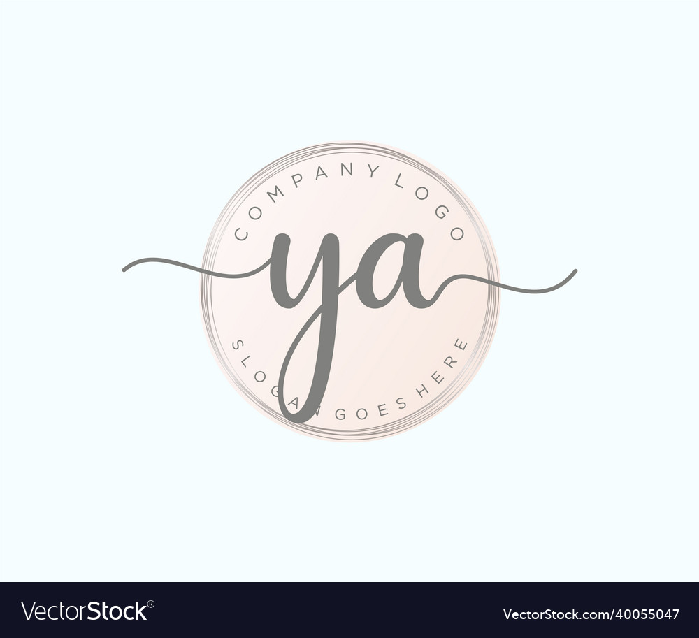 Initial ya feminine logo usable for nature salon