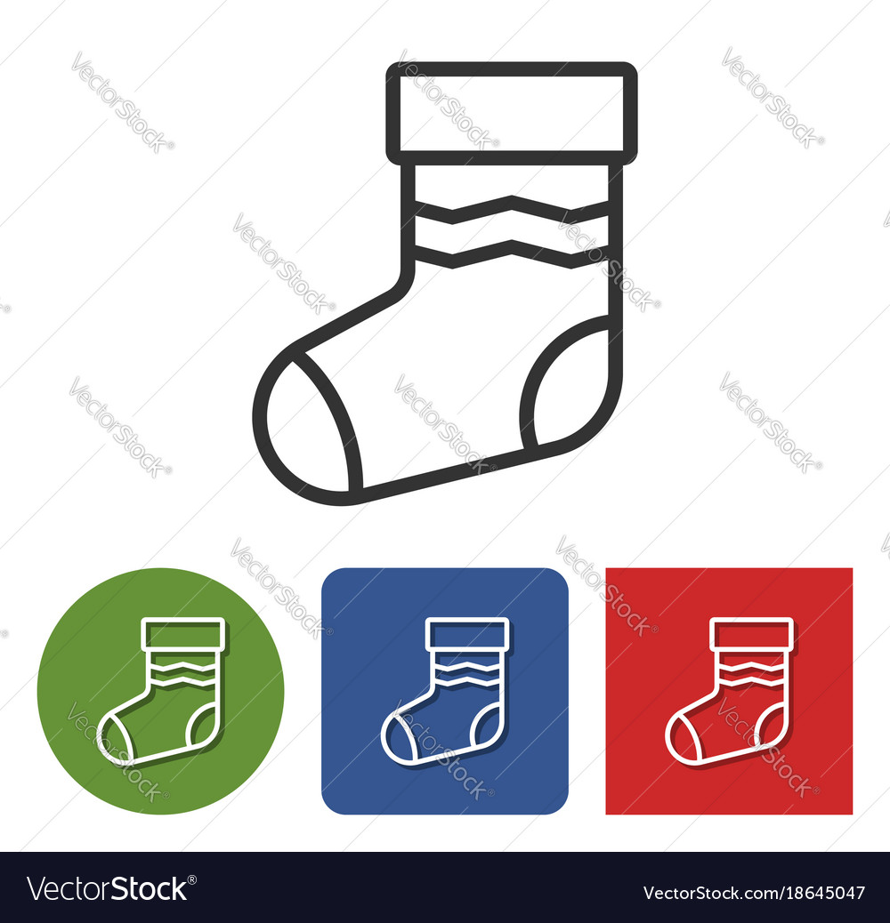 Line icon of christmas stocking