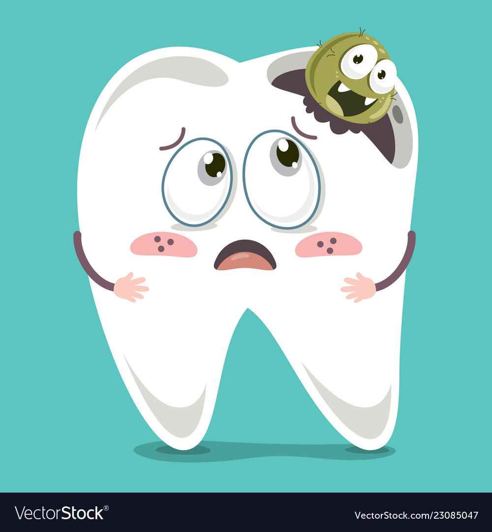 Of cartoon tooth Royalty Free Vector Image - VectorStock
