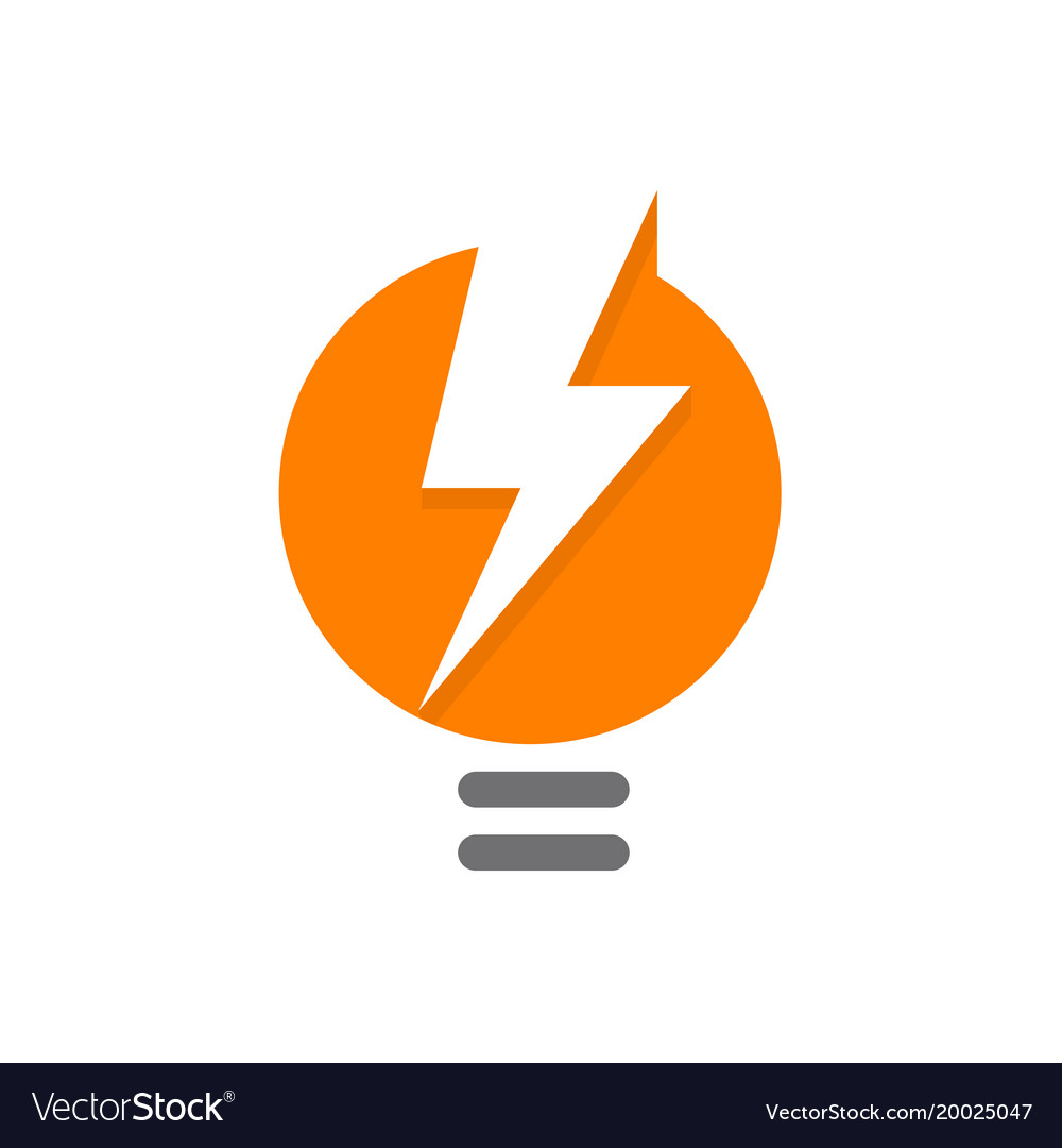 Orange lamp abstract logo lighbulb with white Vector Image