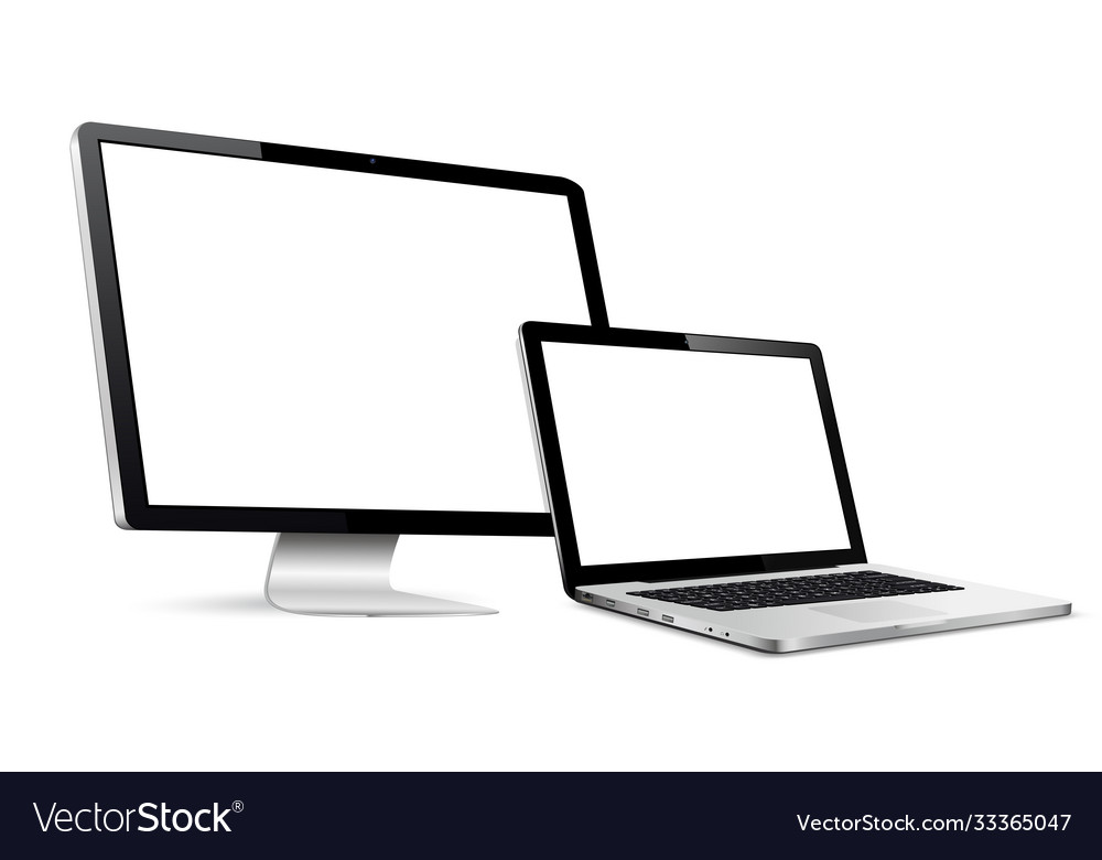 Responsive Design Computer-Display mit Laptop vector image Responsive Design Computer-Display mit Laptop