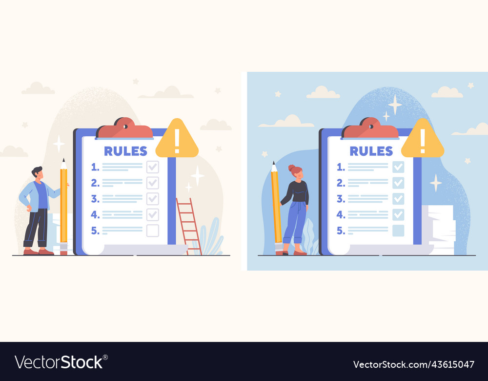 Rules and regulations document for employees Vector Image