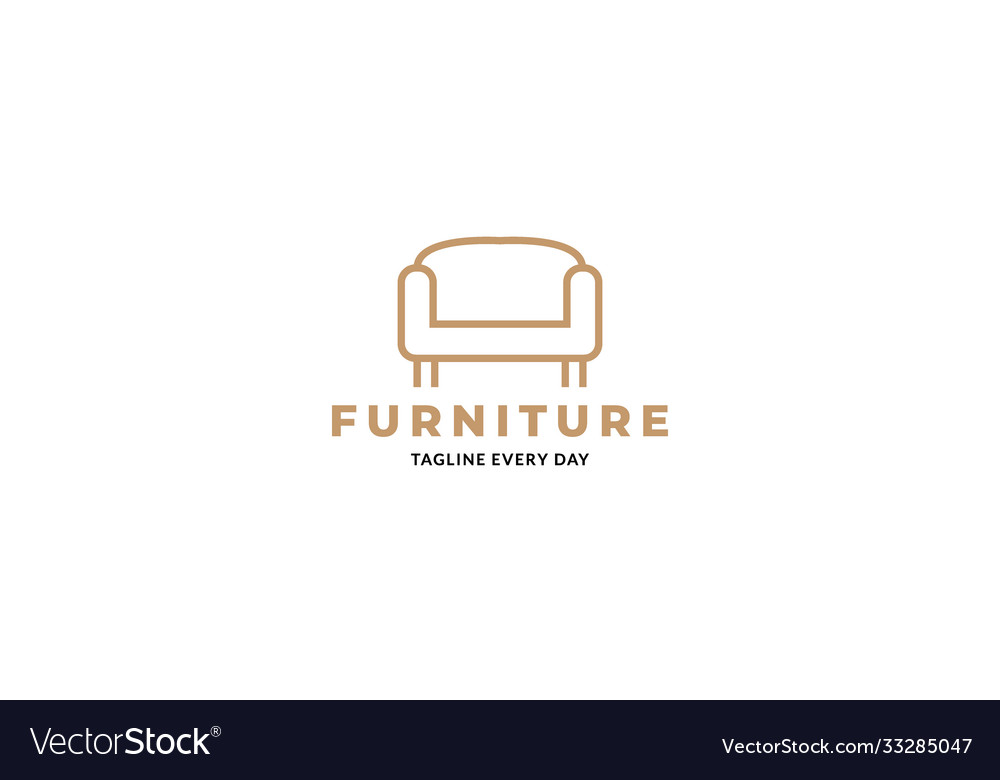 Sofa furniture line minimalist modern logo design