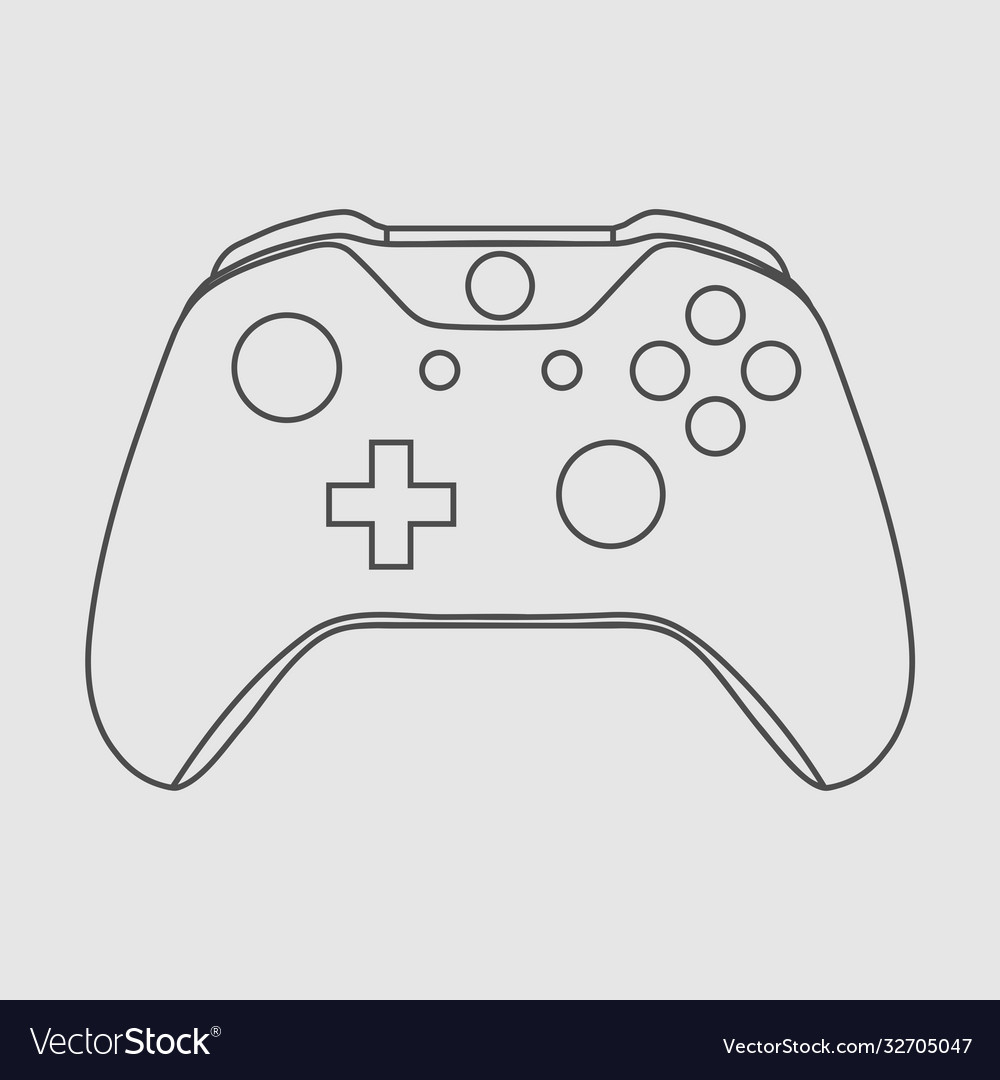 Video game controller linear vector image Video game controller linear