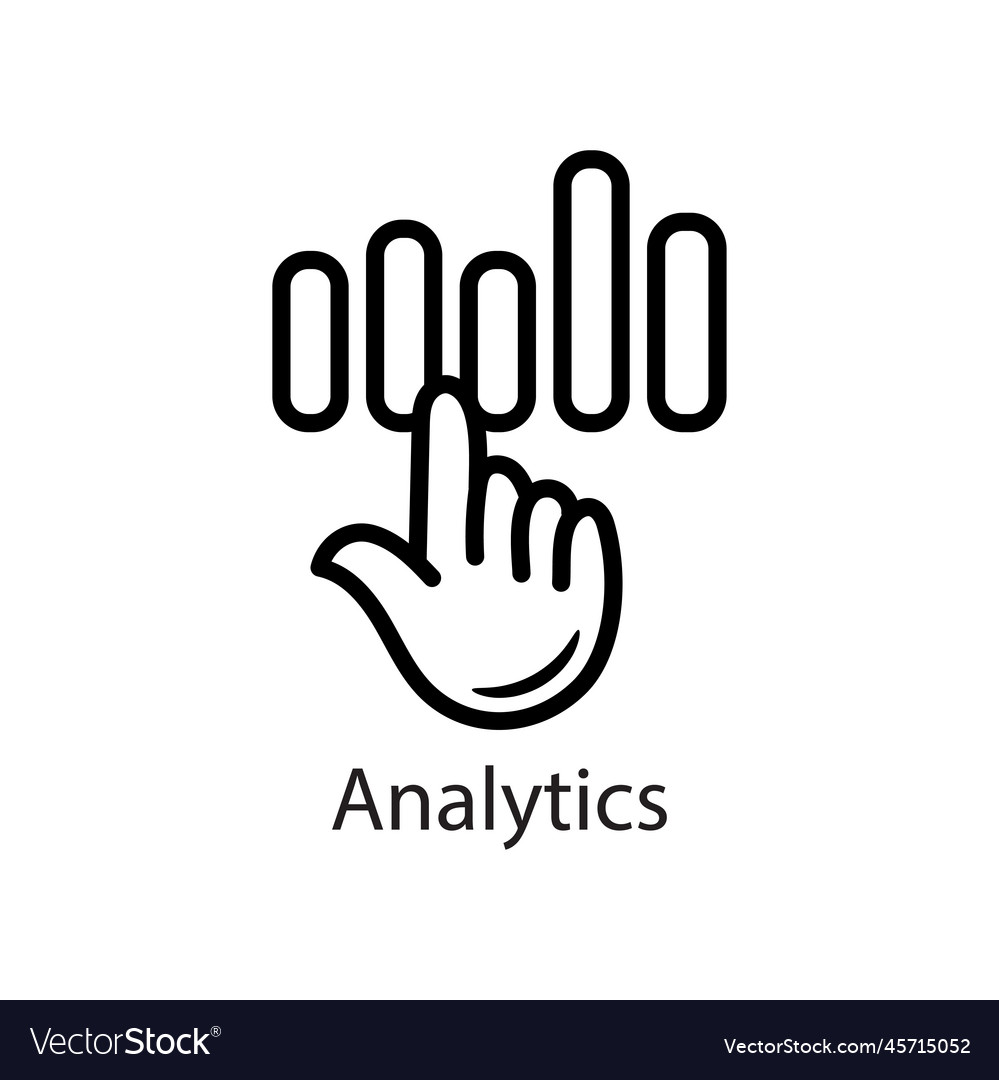Analytics outline icon design data s