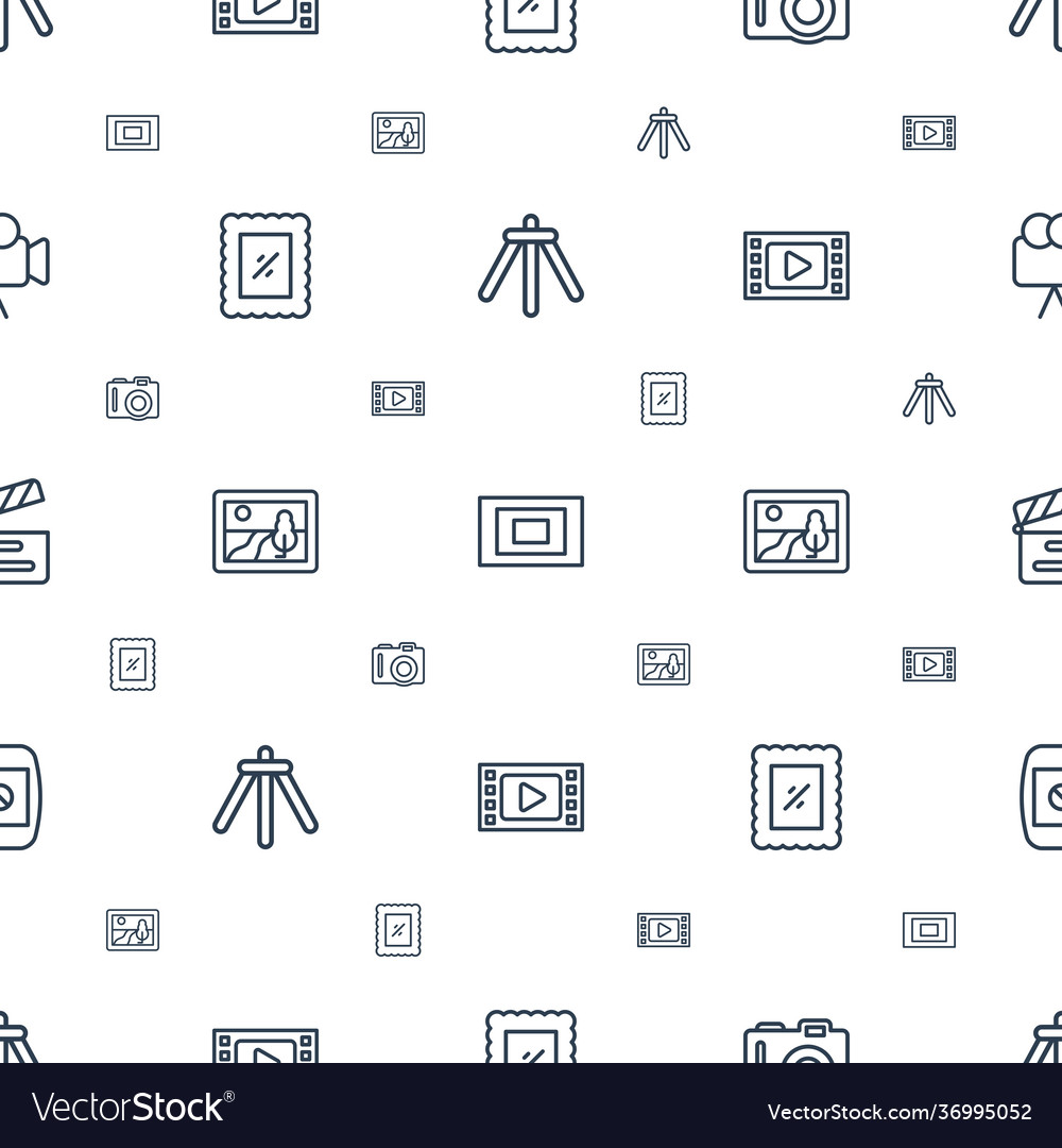 Camera icons pattern seamless white background