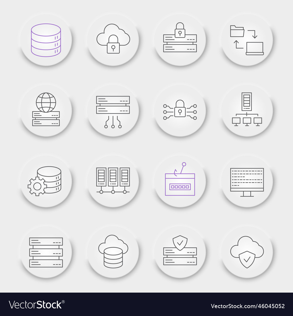 Database line icon set