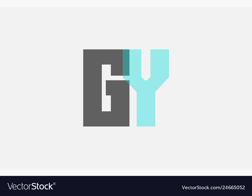 Grey Pastel Blue Alphabet Letter Combination Gy G Vector Image 9323