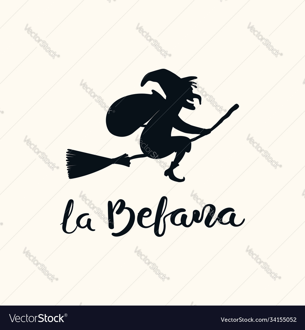 Epiphany's Italian Character: Befana. Old Woman On The Broom