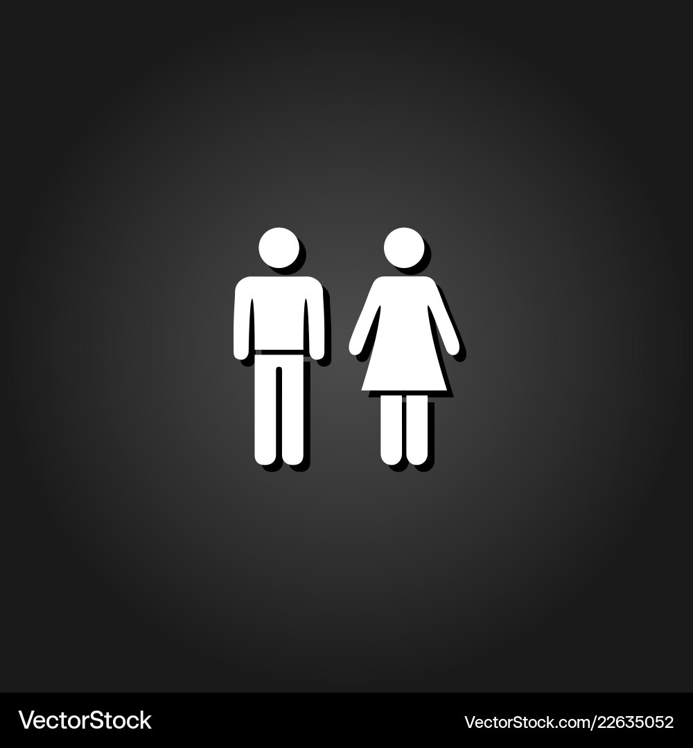 Man and woman icon flat Royalty Free Vector Image