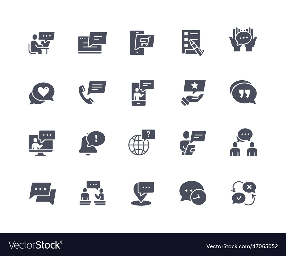 Message icons black set vector image Message icons black set