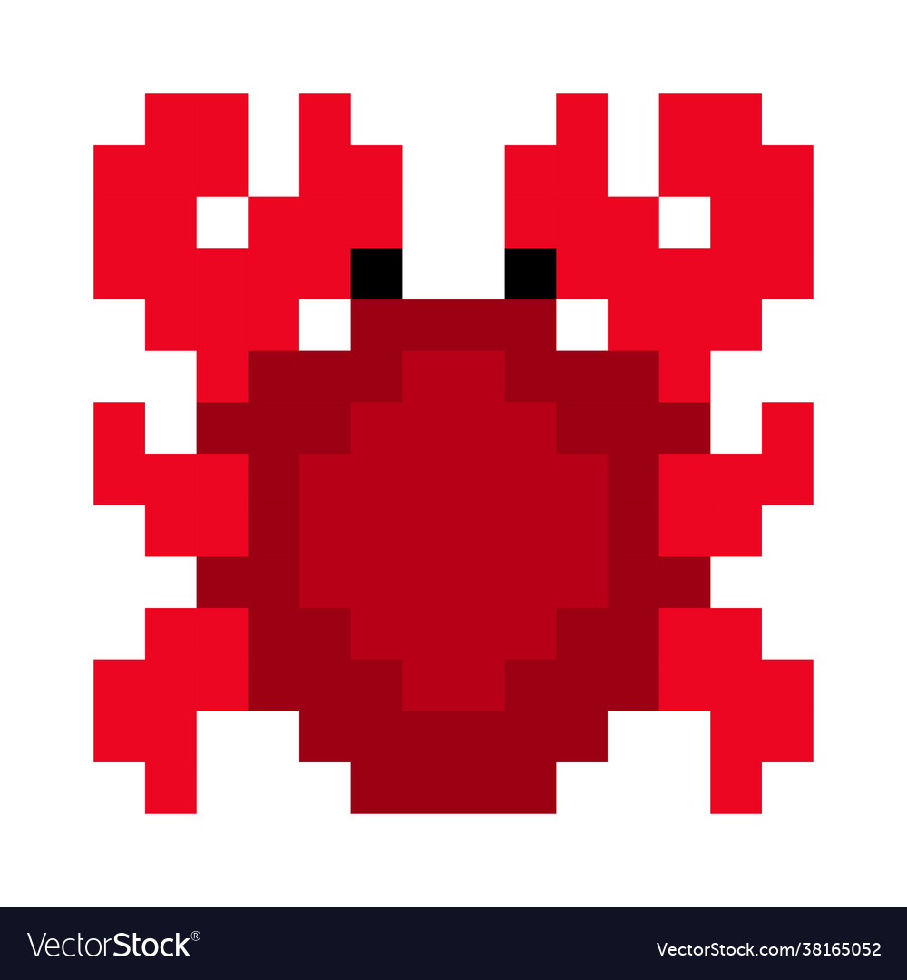 Pattern crab pixel for game assets