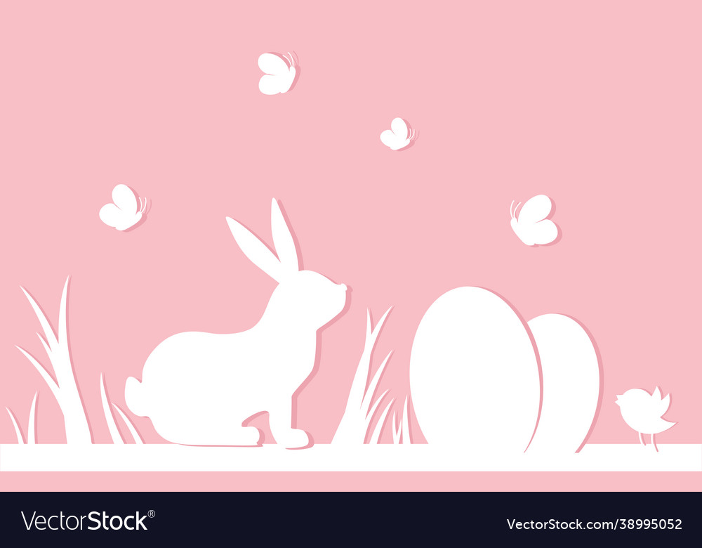 Pink Easter Bunny Background