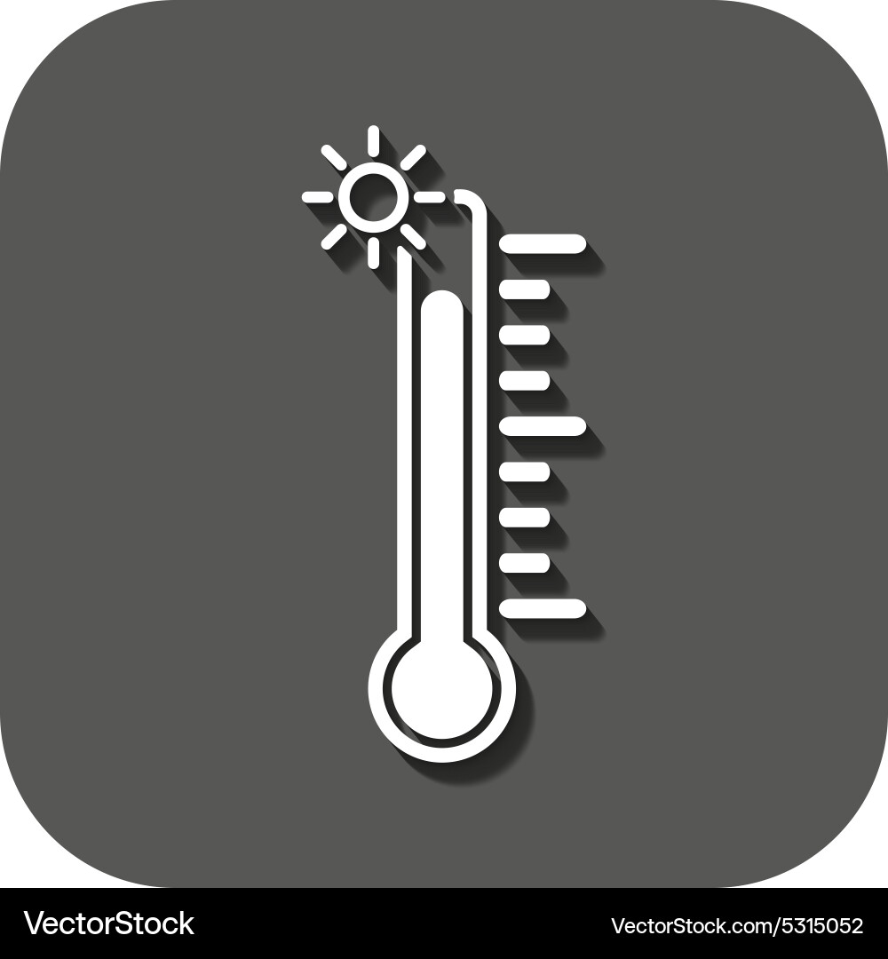 The thermometer icon High temperature symbol Vector Image