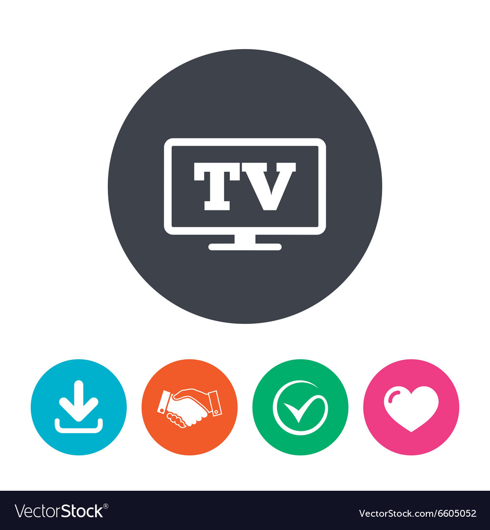 Widescreen tv sign icon television set symbol