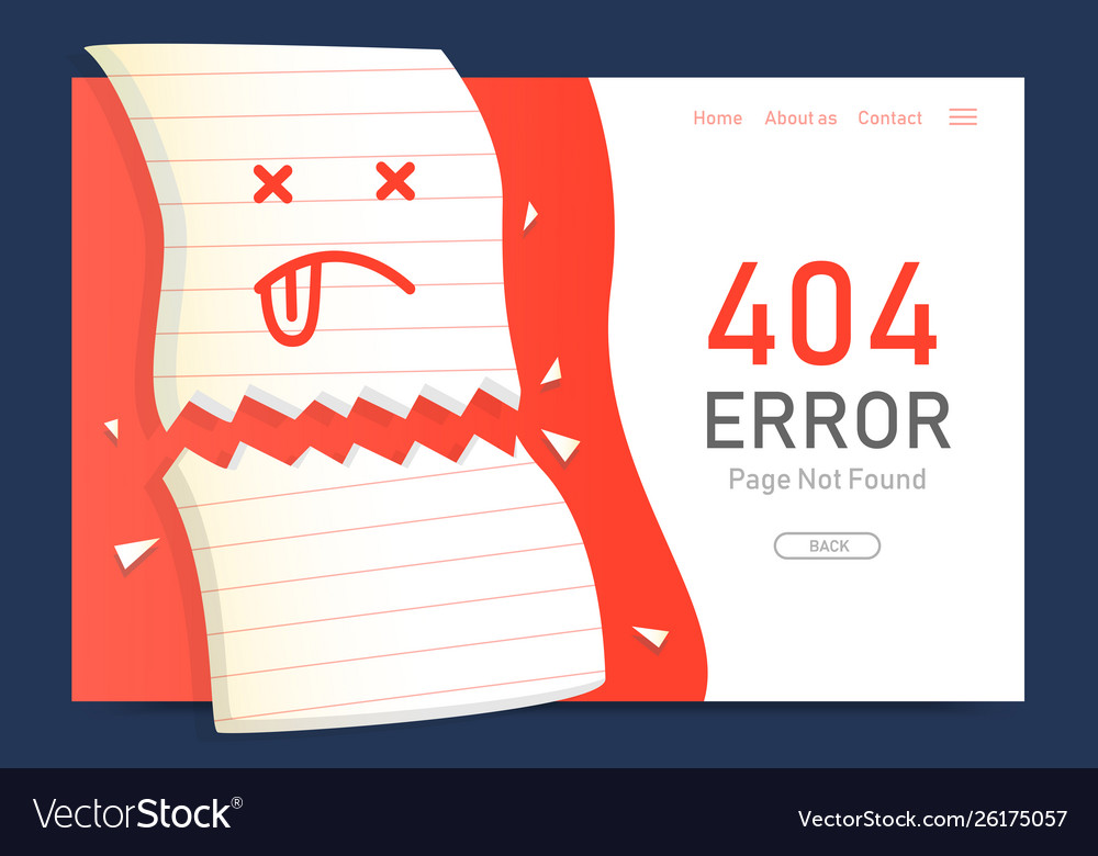 404 error page not found miss paper vector image 404 error page not found miss paper