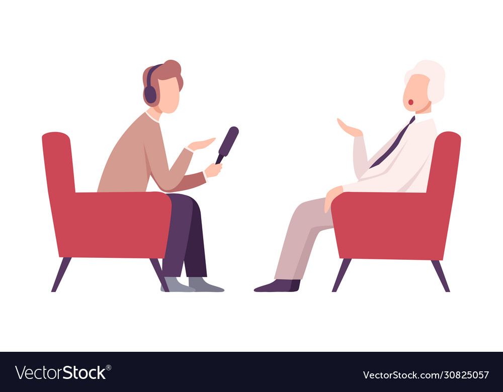 Businessman or politician giving an interview Vector Image