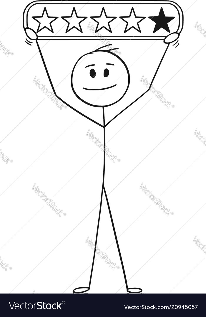 Cartoon of smiling man or businessman holding