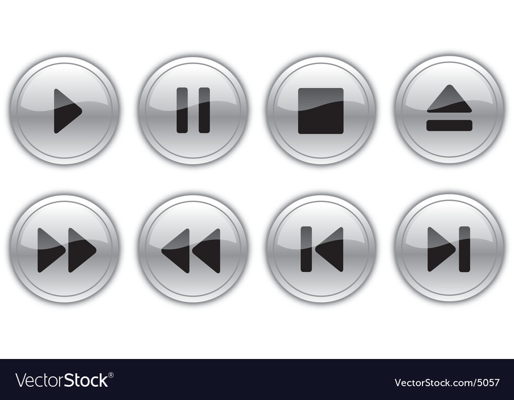 Control buttons Royalty Free Vector Image VectorStock