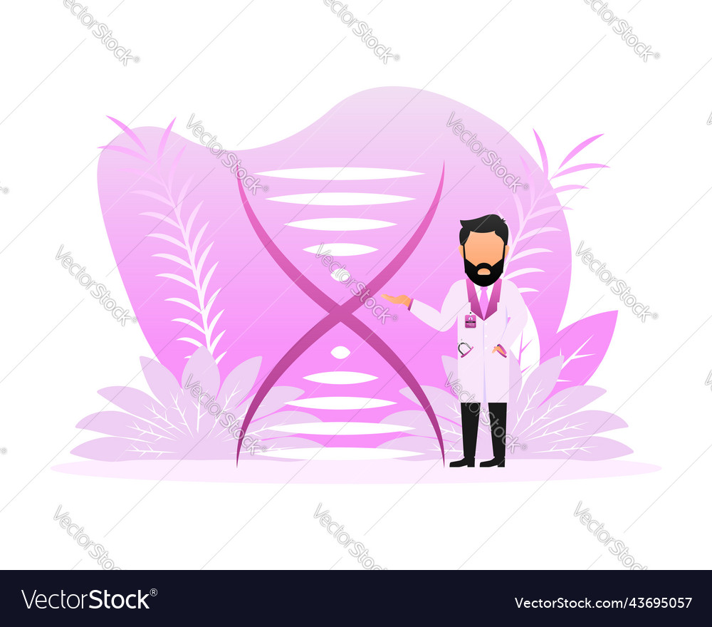 Dna structure testing researchers making vector image Dna structure testing researchers making
