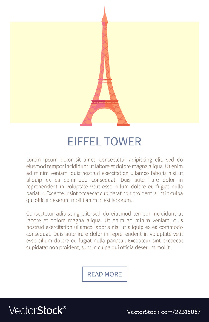 Eiffel tower web page and text vector image Eiffel tower web page and text
