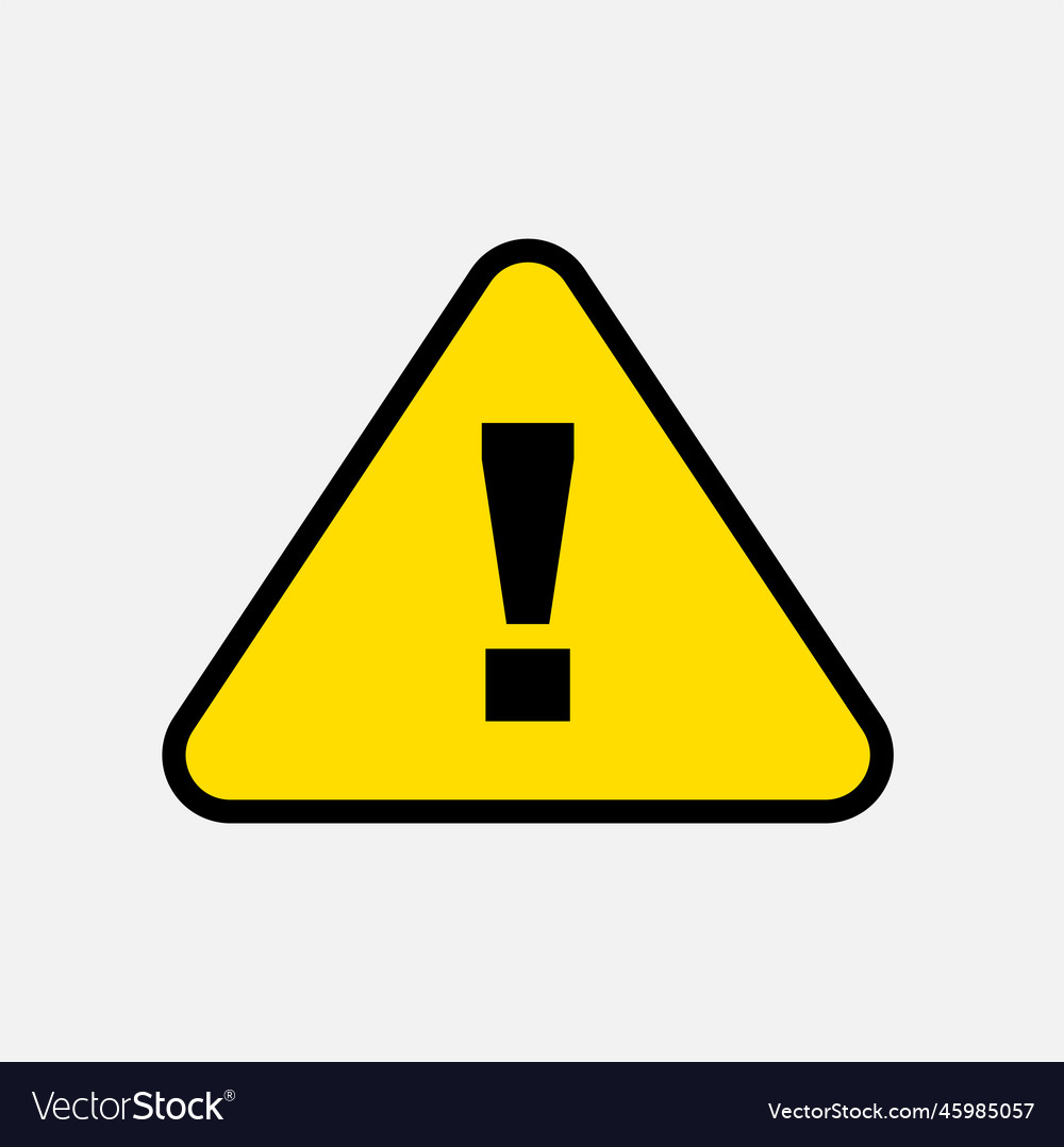 Flat warning sign isolated Royalty Free Vector Image