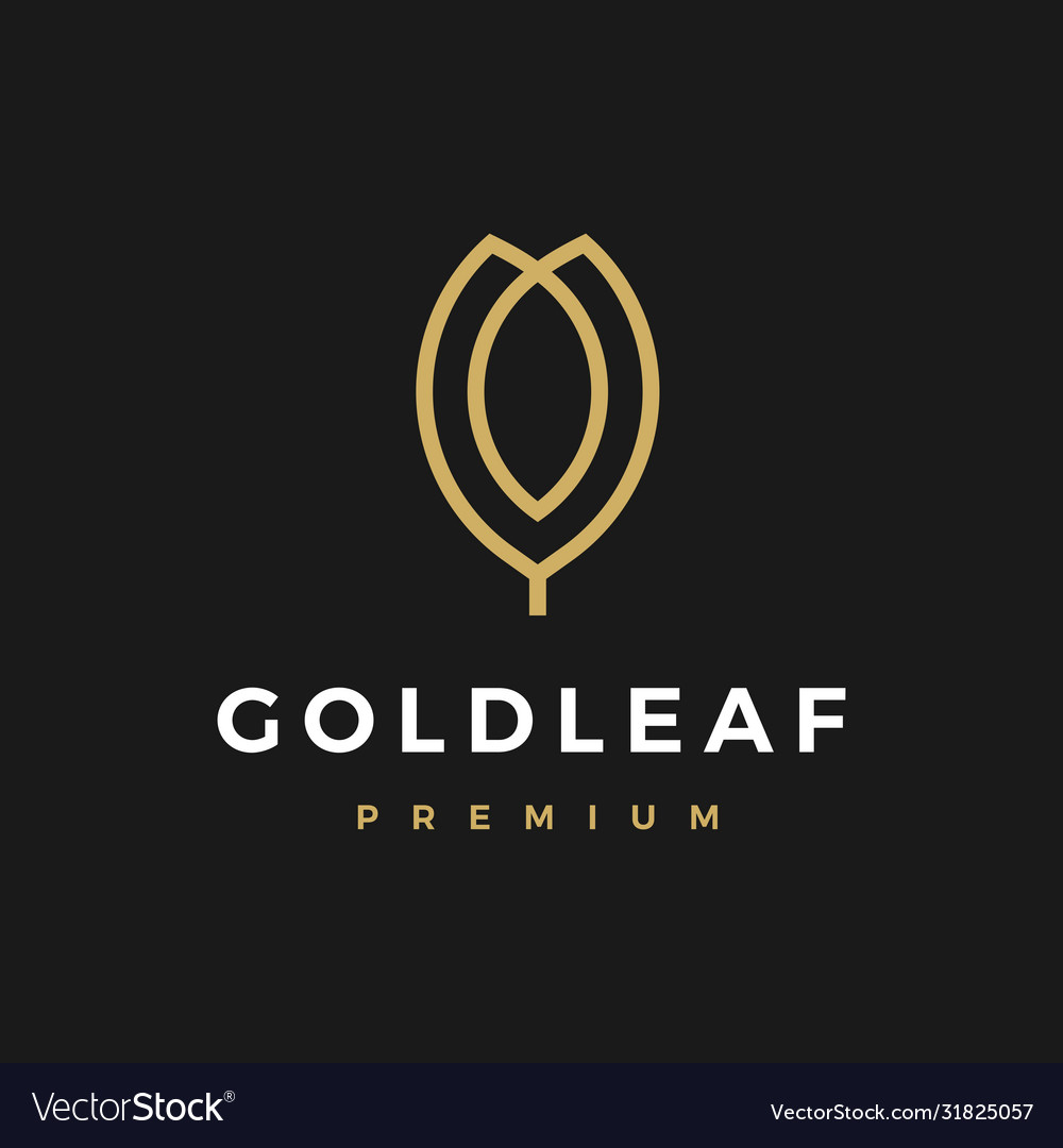 Gold leaf logo icon