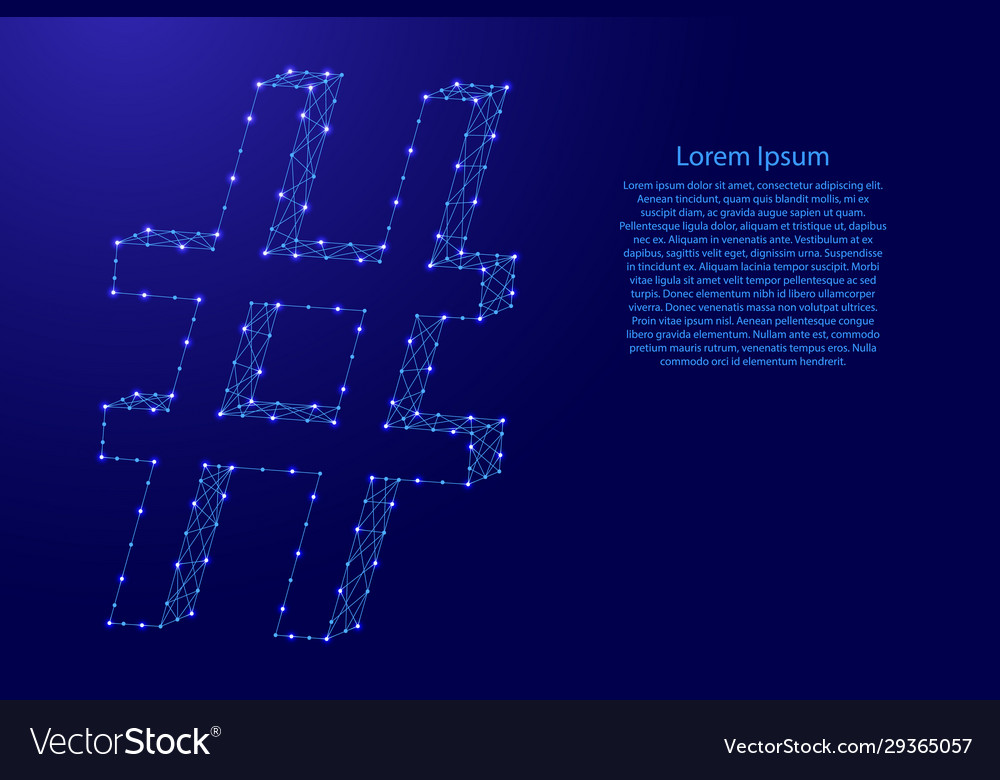 Hashtag sign or sharp number octothorpe vector image Hashtag sign or sharp number octothorpe