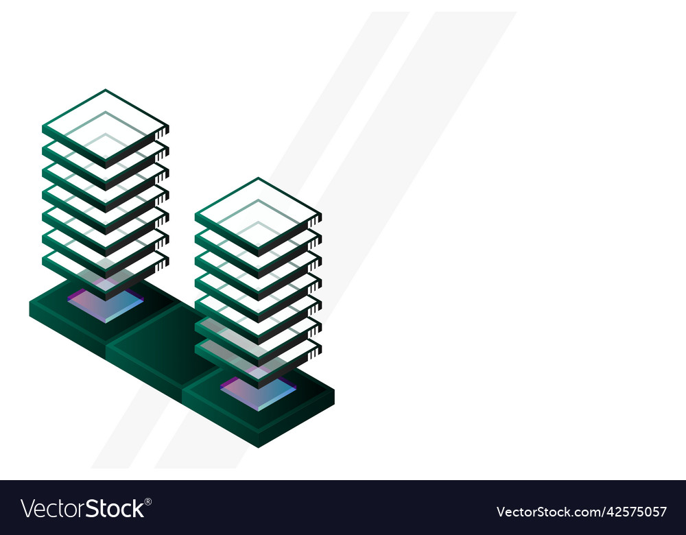 Mainframe powered server high technology concept