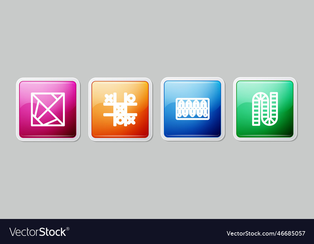 Set line rubik cube tic tac toe game board vector image Set line rubik cube tic tac toe game board