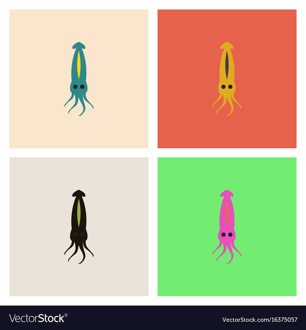 Squid icon simple of collection
