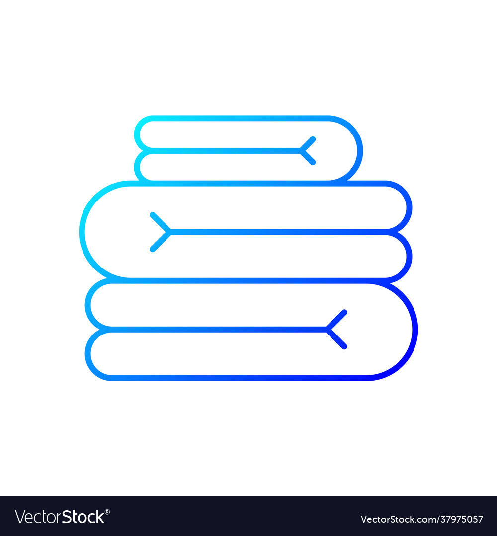 Towel stack gradient linear icon vector image Towel stack gradient linear icon