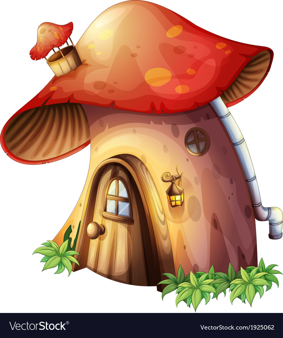 A mushroom house Royalty Free Vector Image - VectorStock