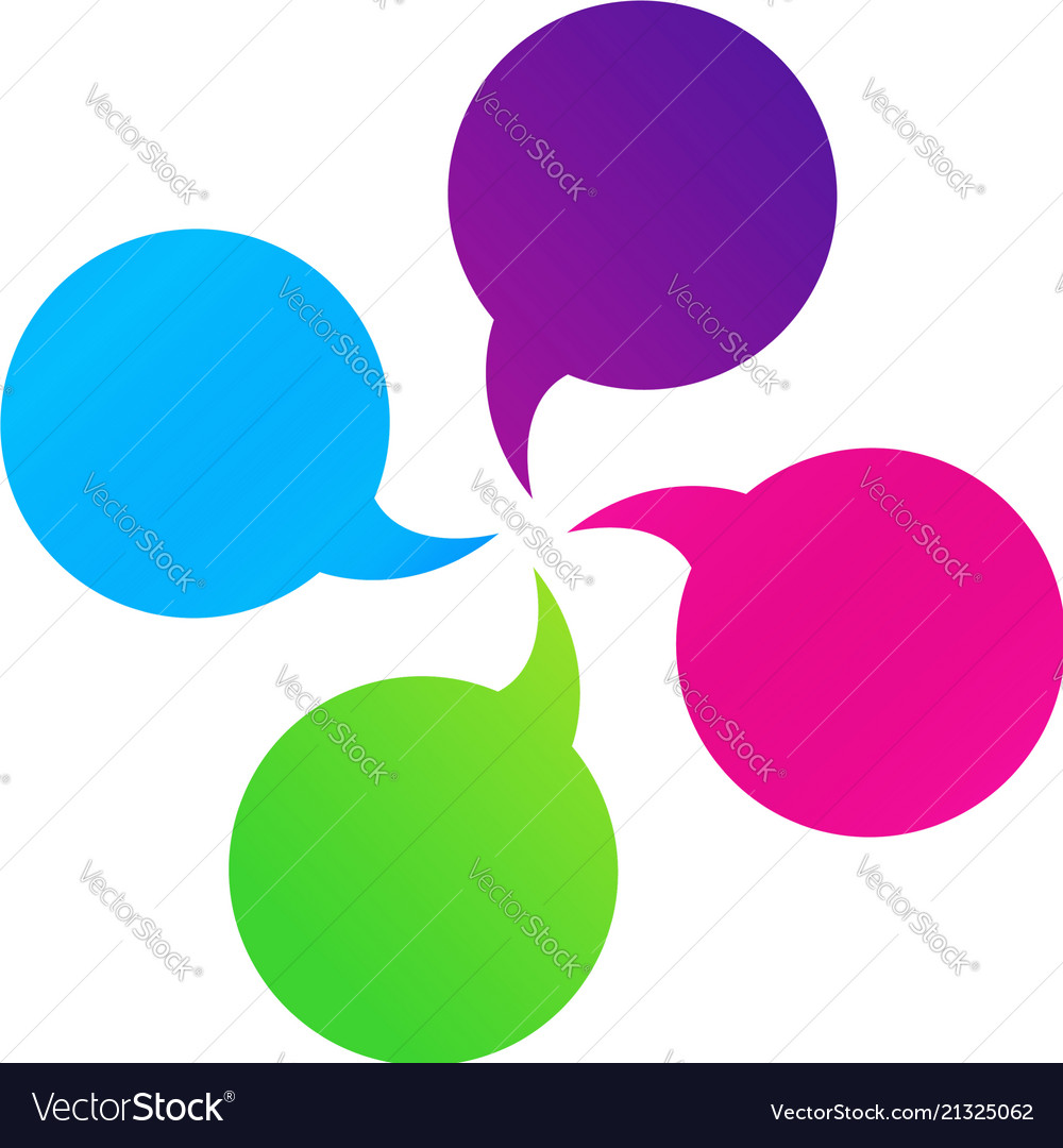 Bubble speech group communication icon