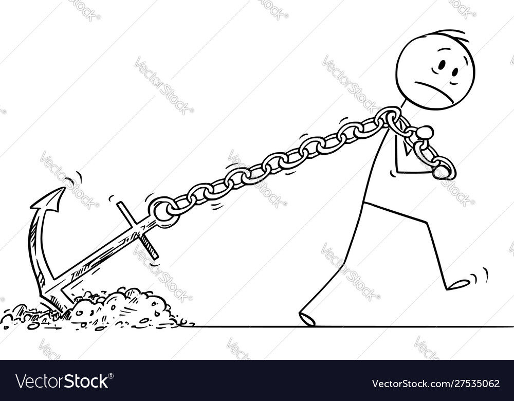 Cartoon man or businessman pulling or dragging Vector Image