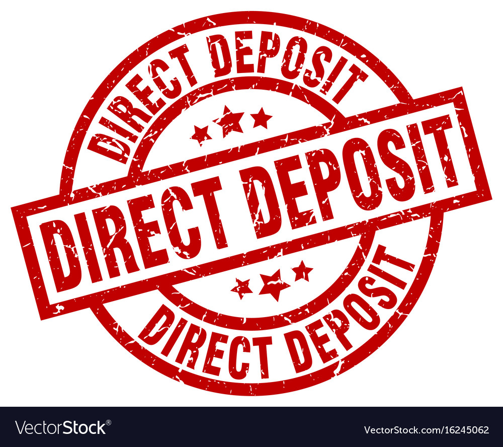 Direct deposit round red grunge stamp Royalty Free Vector