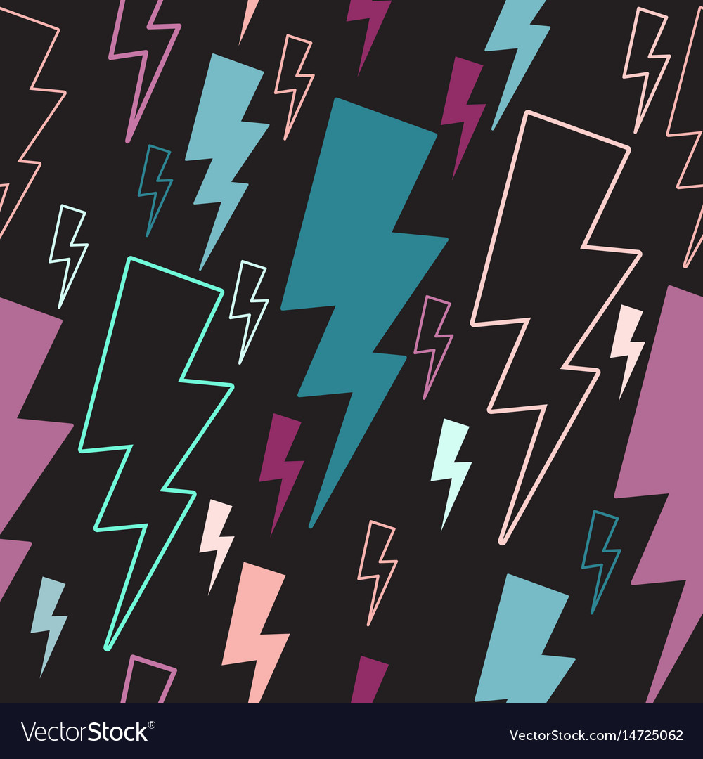 Lightning seamless pattern colored