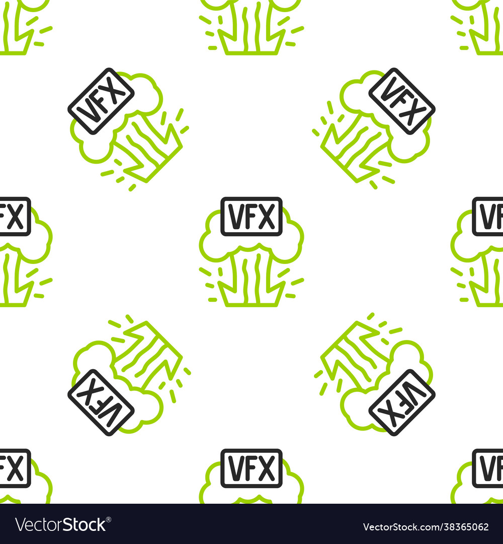 Line vfx icon isolated seamless pattern on white