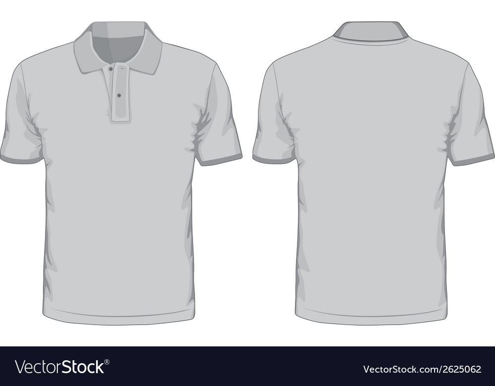 Download Mens polo-shirts template Front and back views Vector Image