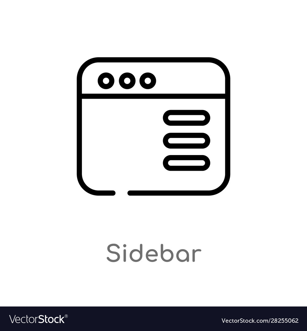 Outline sidebar icon isolated black simple line