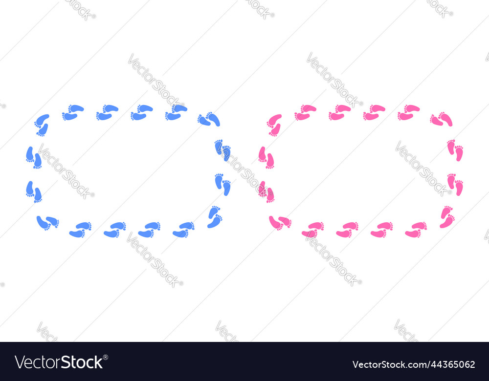 Rectangle frame with baby footprints template