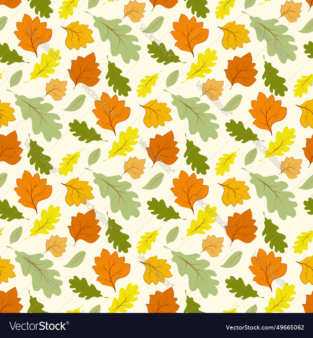 Seamless pattern with falling maple leaves