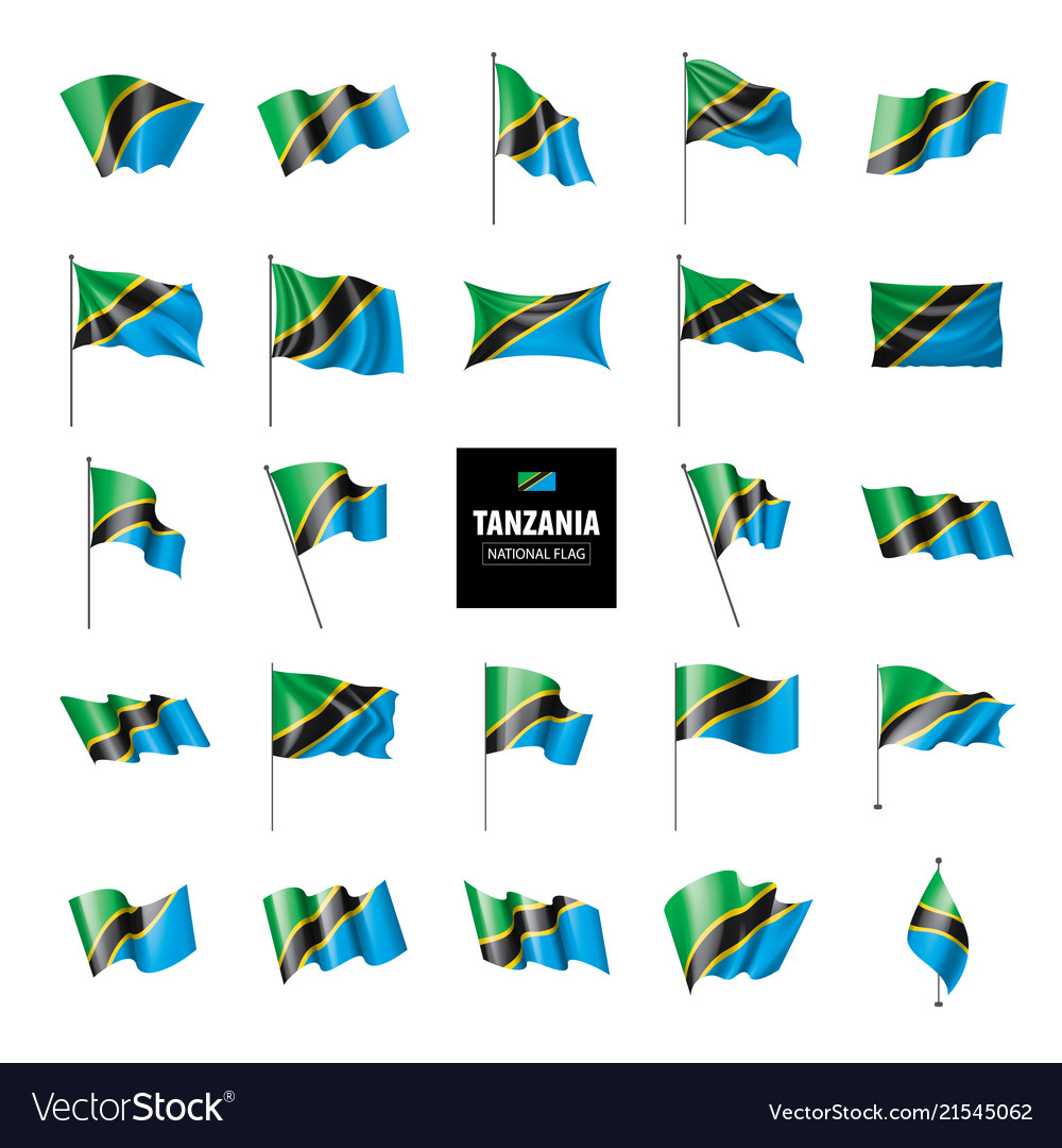 Tanzania flag on a white