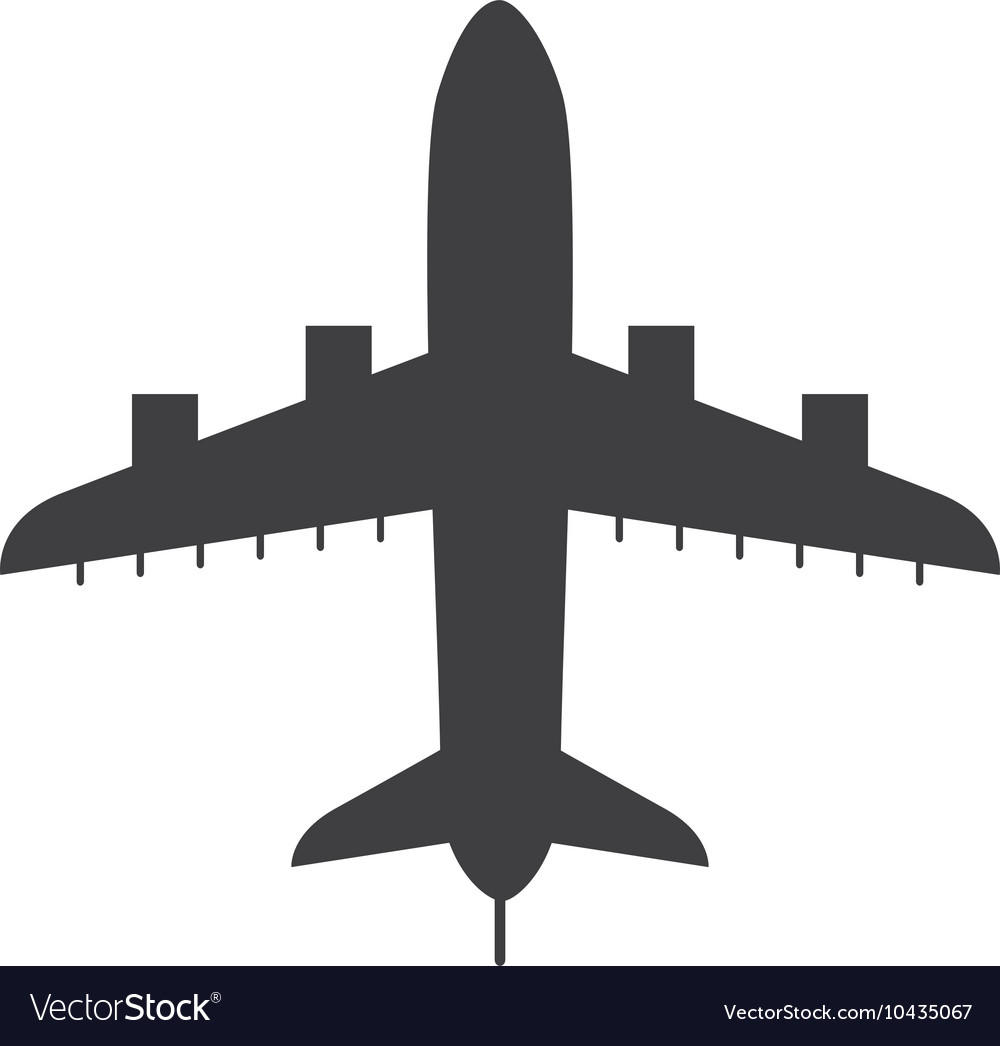 Airplane fly silhouette isolated icon Royalty Free Vector