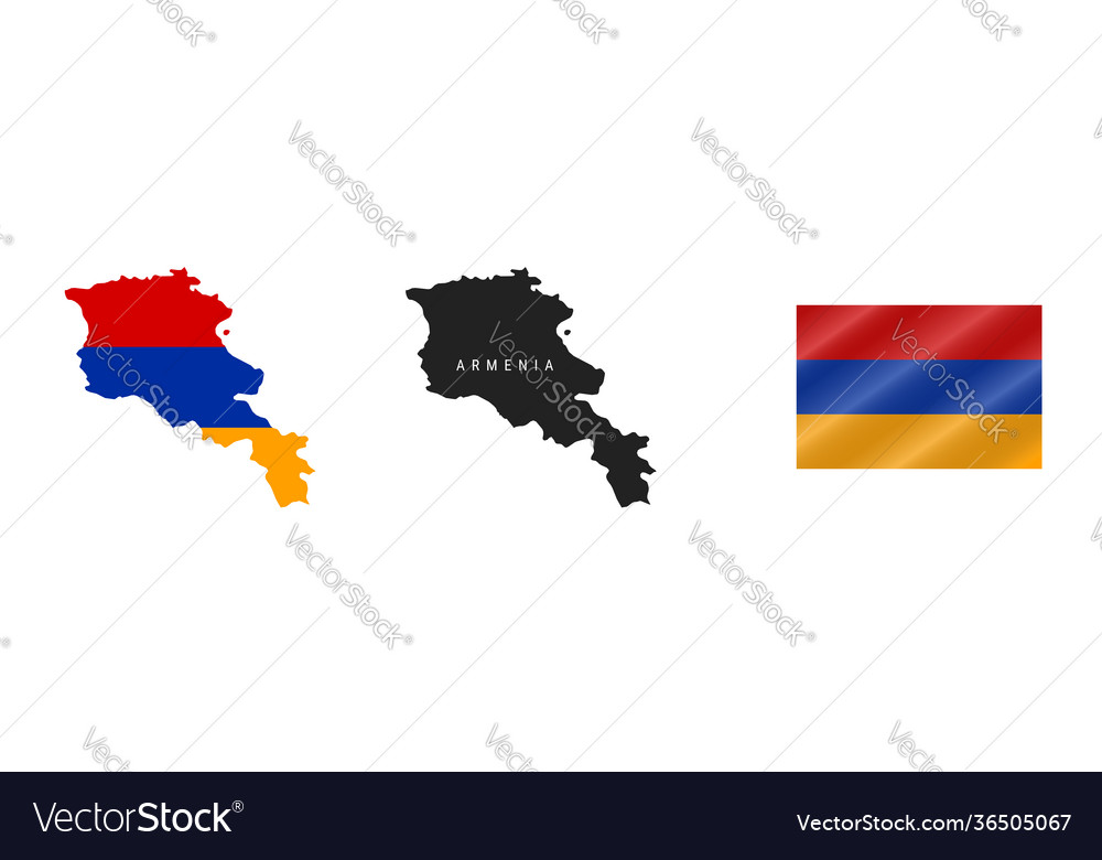 Flag Map of Armenia