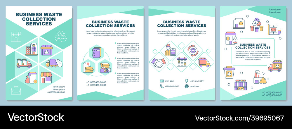 Business waste collection services brochure Vector Image