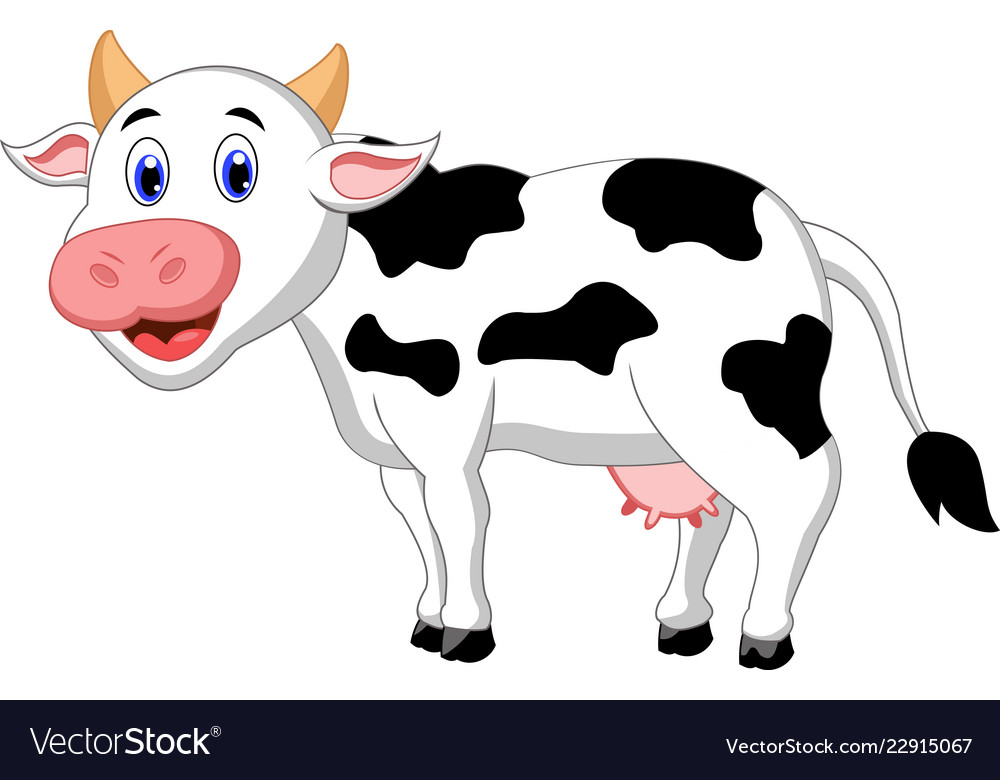 Cute cow cartoon Royalty Free Vector Image - VectorStock