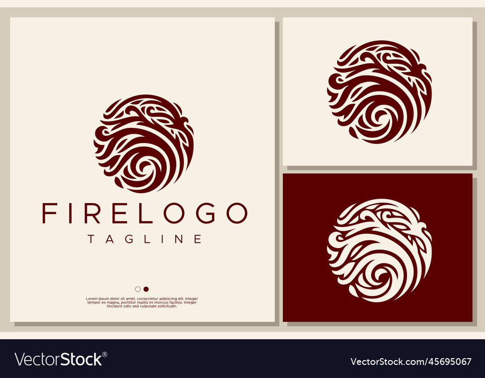 Fire circle logo design template